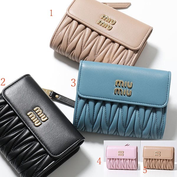 ミュウミュウ マテラッセ 小銭入れ 二つ折り財布 コピー 5ml002