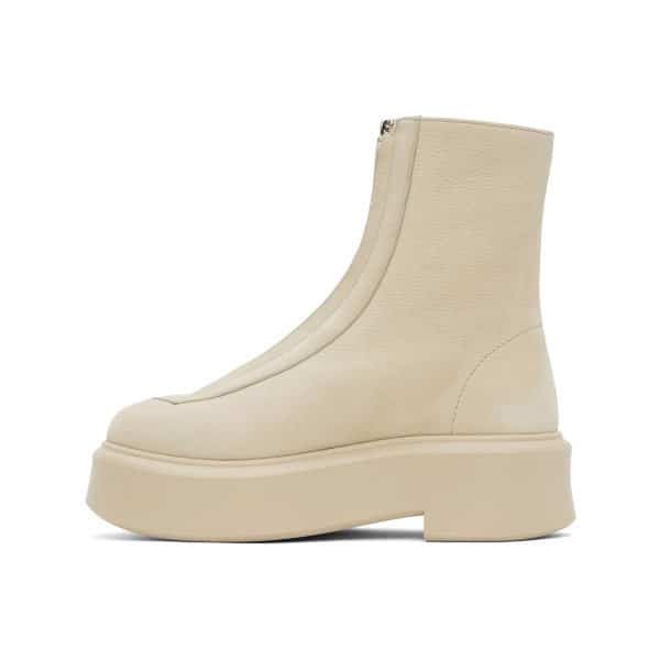 ザロウ zipped boot i レザー アンクルブーツ コピー beige f1144l131r