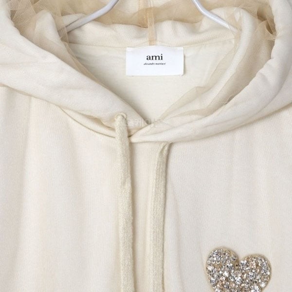 ami アミ パリス n級品 クリスタル ロゴ フーディー usw221pa0018268