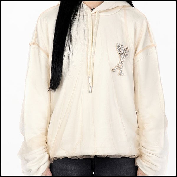 ami アミ パリス n級品 クリスタル ロゴ フーディー usw221pa0018268