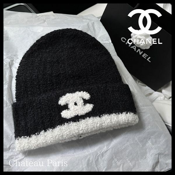 【大きめロゴがポイント】シャネル ニットキャップ 偽物 ニット帽 cc09271