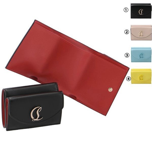 ルブタン 財布 三つ折り 偽物 ミニ ロゴ カードホルダー 1cm6s