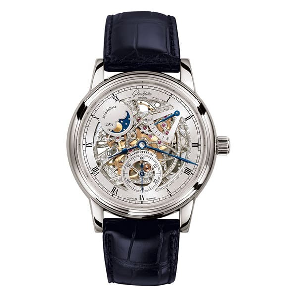 【訳あり特価】グラスヒュッテ オリジナル セネタ・ムーンフェイズ・スケルトン 1-49-13-15-04-30