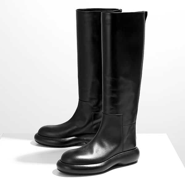 ジルサンダー ロングブーツ フラット レザー ニーブーツ j15ww0030