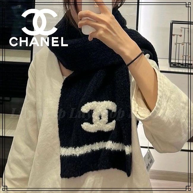 シャネル モノトーン ロゴ マフラー N級品 AA9423 B13856 N0765