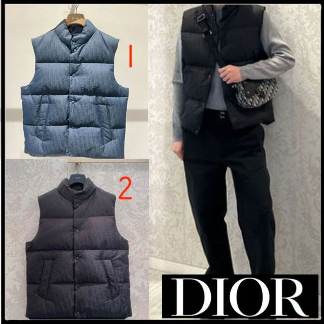 セレクトのおしゃれ☆ディオール ライトウェイトノースリーブダウンジャケット 513C415A6479_C989