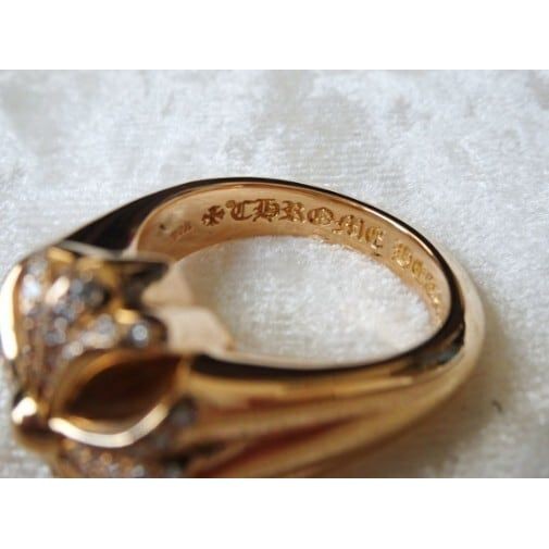クロムハーツ カットアウト 偽物 CHプラス リング パヴェダイヤ 22k 指輪 121829