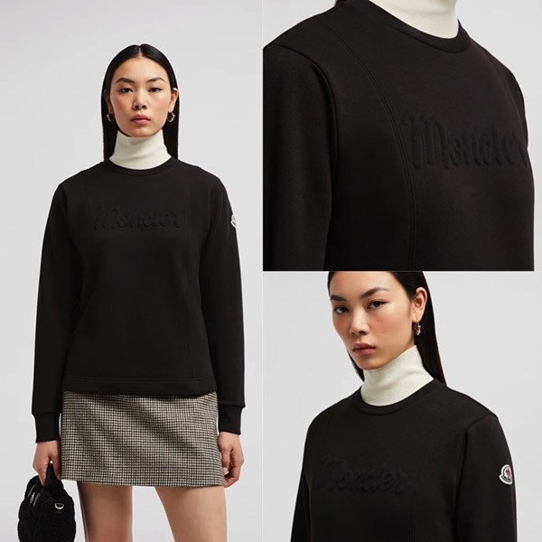 モンクレール スウェットシャツ 偽物 ブラック 24/25年秋冬 J20938G000
