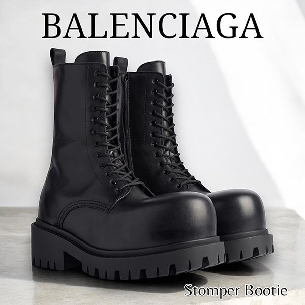 【メンズ限定】バレンシアガ Stomper Bootie レザーブーティー 偽物 805881W