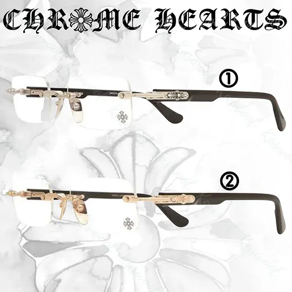 クロムハーツ DEEP I フローラルクロス メガネ コピー 25022216