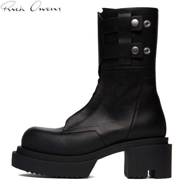 累積売上総額第１位！リックオウエンス コピー Field Bogun Boots アンクルレザーブーツ ブラックrc02151