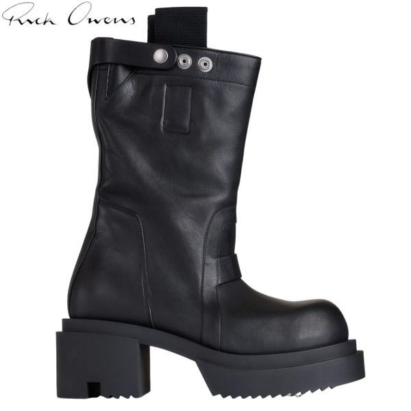 【即納OK】リックオウエンス 偽物 Runway Pull On Bogun Boots ブーツ ブラック