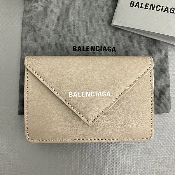 新作限定♪バレンシアガ コピー ペーパーミニウォレット 三つ折り ロゴ 3914461803N