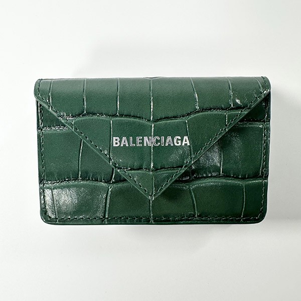 バレンシアガ クロコ 三つ折り ペーパー ミニ財布 偽物 3914461U6QN4617