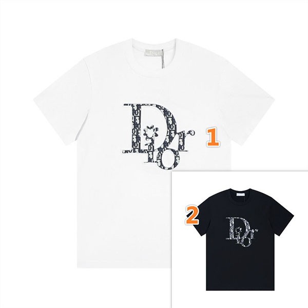 ディオール 半袖 コットン ロゴ Tシャツ パロディ 2色 w25030401