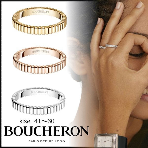 人気★ブシュロン 偽物 キャトルグログラン リング スモール 3色 JAL01169