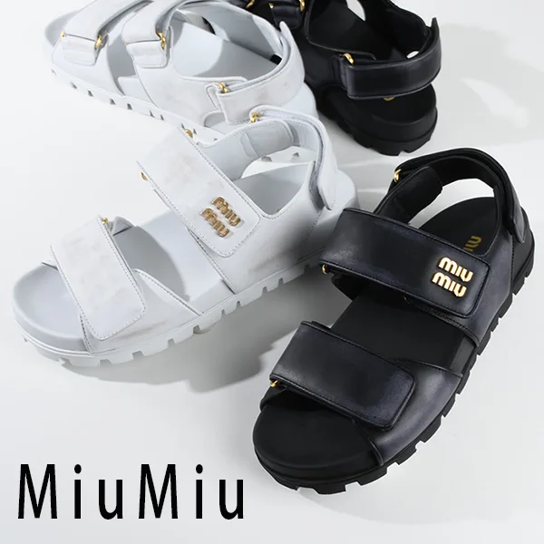 プレゼントに最適ミュウミュウ コピー スポーティーレザーサンダル 2色 5X134E3F33