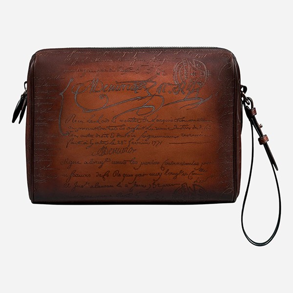 お洒落メンズ ベルルッティ 偽物 ローズウッドスクリットレザーポーチ 2色 25032811