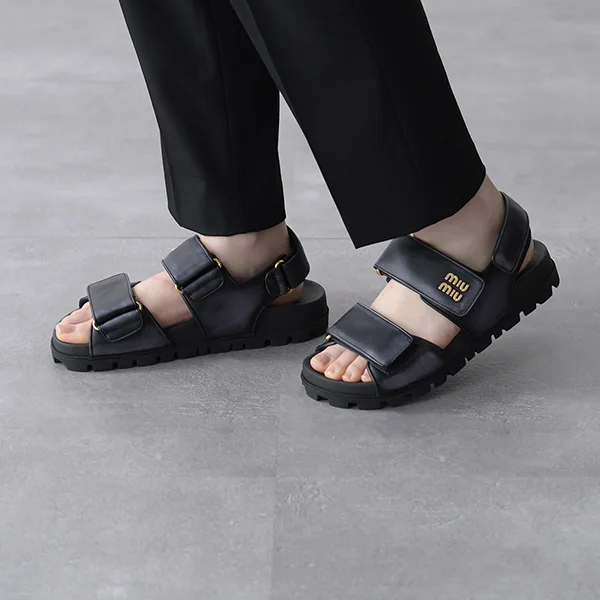 プレゼントに最適ミュウミュウ コピー スポーティーレザーサンダル 2色 5X134E3F33