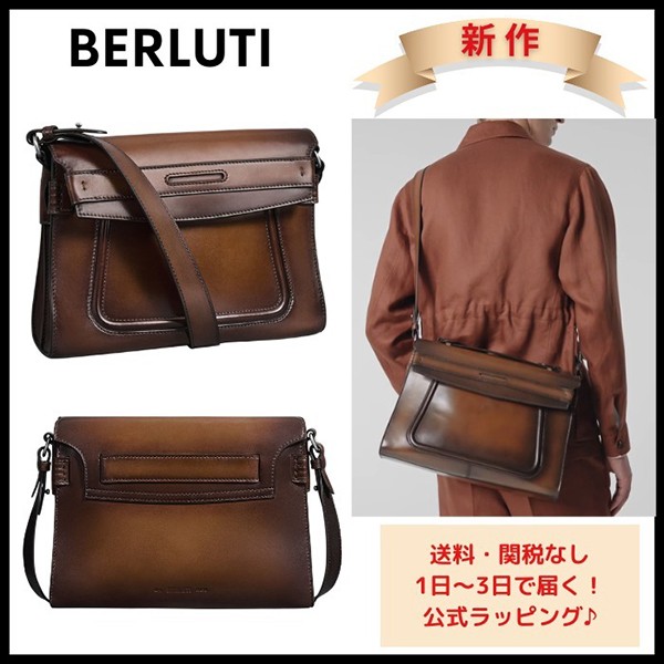 N級品人気 ベルルッティ アンディ クロスボディ ショルダーバッグ コピー ブラウン 25032812