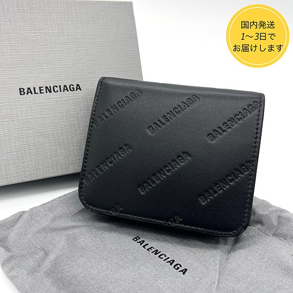 残り僅かバレンシアガ 二つ折り財布 コピー BLACK 594216 2AAXQ 1000