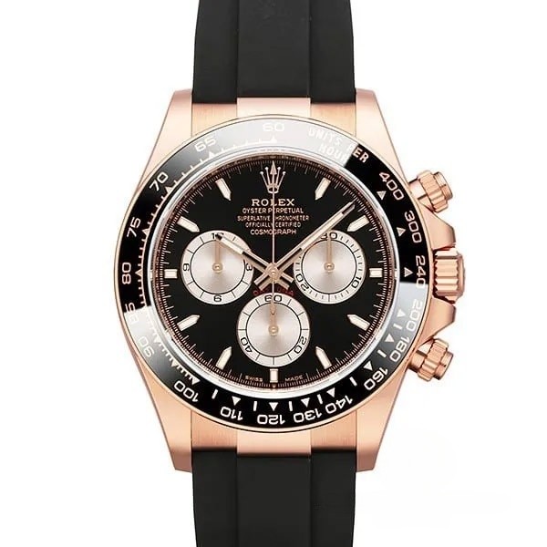 先取り!2023年新作 ロレックス コスモグラフ デイトナ コピー エバーローズゴールド・セラミック ブライトブラック/サンダスト 126515LN