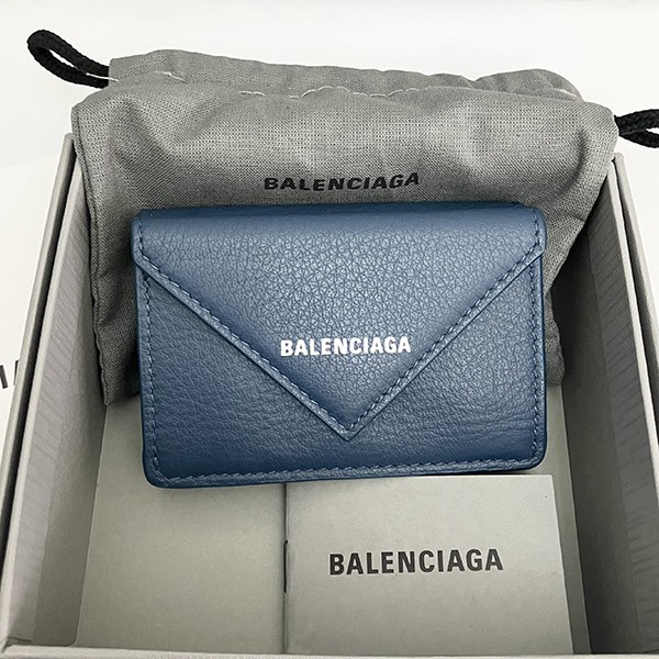 新作限定♪バレンシアガ コピー ペーパーミニウォレット 三つ折り ロゴ 3914461803N