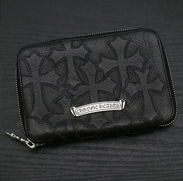 欲しい♡超限定♪クロムハーツ BANK ROBBER バンクローバー ラウンドジップウォレット 偽物 セメタリークロスパッチ ch25332