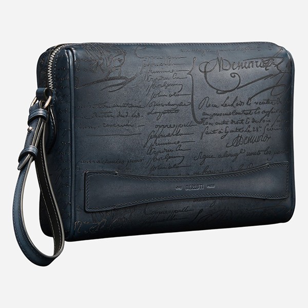 お洒落メンズ ベルルッティ 偽物 ローズウッドスクリットレザーポーチ 2色 25032811