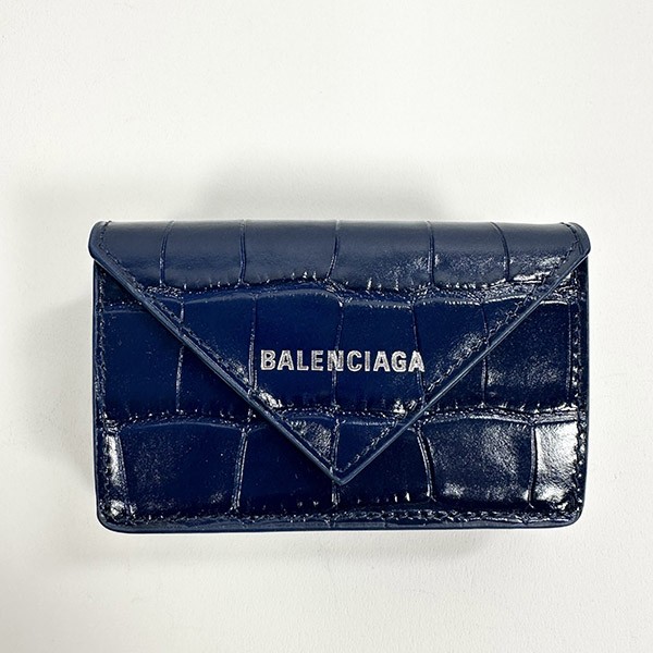 バレンシアガ クロコ 三つ折り ペーパー ミニ財布 偽物 3914461U6QN4617