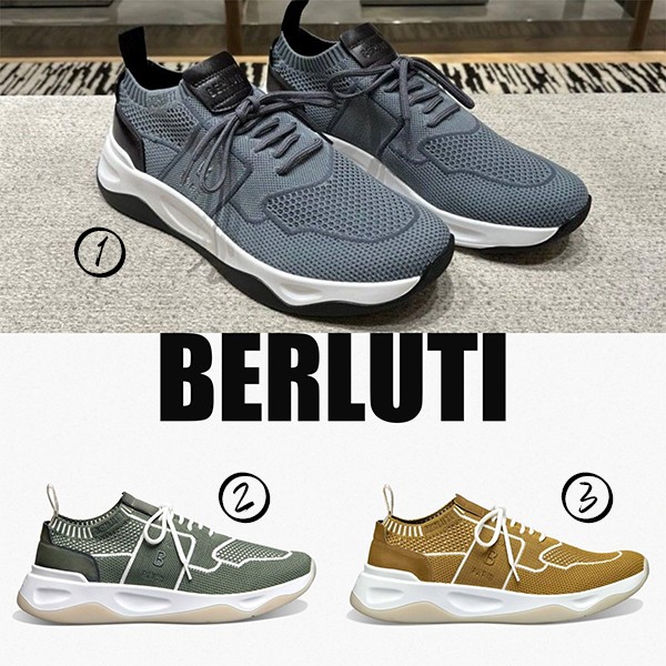 数量限定版ベルルッティ Shadow ニット＆レザー ローカットスニーカー 偽物 全3色 25032813