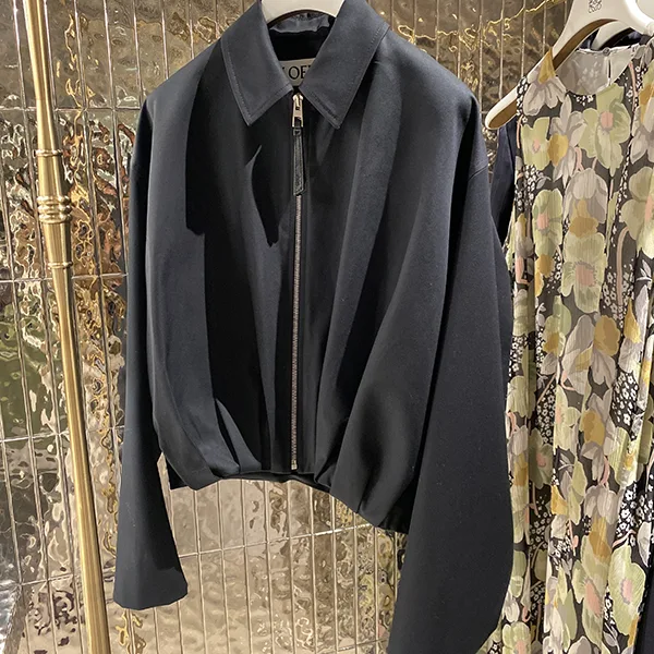 ロエベ☆ドレープ ジャケット コピー(コットン&シルク)ブラックS540Y02XBU-1100