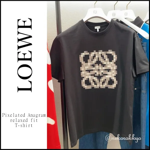 ロエベ N級 Pixelated アナグラム relaxed fit コットンTシャツ H526Y22XAD
