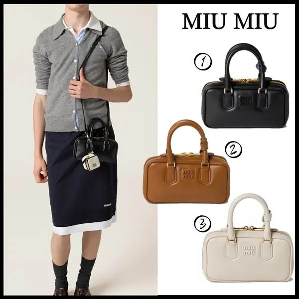 ミュウミュウ アルカディ レザー ミニバッグ コピー 5BP088_ACR3_F0046_V_OOO