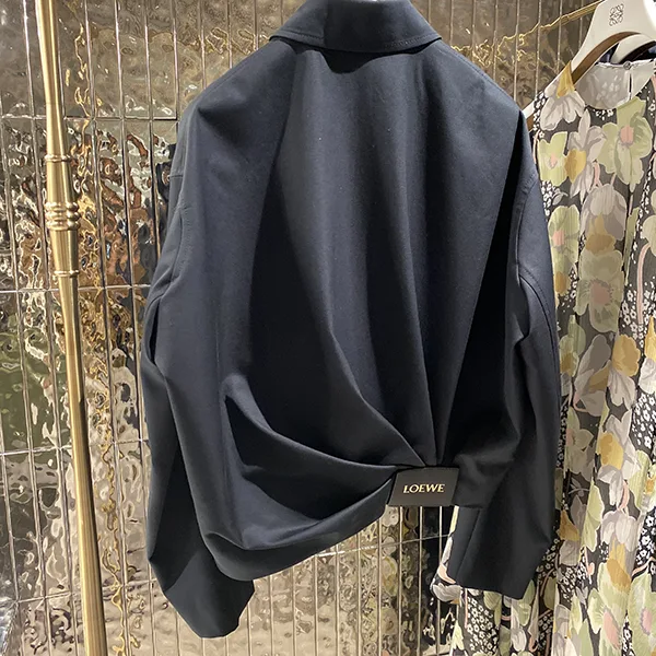 ロエベ☆ドレープ ジャケット コピー(コットン&シルク)ブラックS540Y02XBU-1100