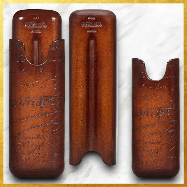 ベルルッティ スクリットレザー 2シガーケース 偽物 CACAO