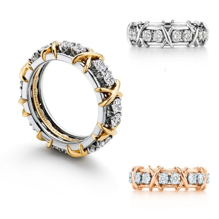 ティファニー 16ストーンリング 偽物 ジャンシュランバージェ 3色 60099365 K18YG Pt950 イエローゴールド