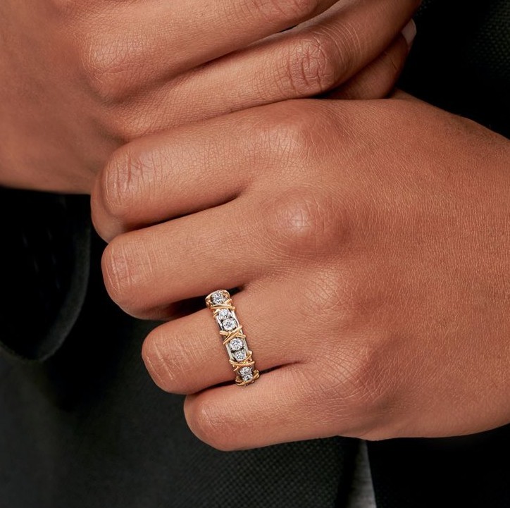 ティファニー 16ストーンリング 偽物 ジャンシュランバージェ 3色 60099365 K18YG Pt950 イエローゴールド