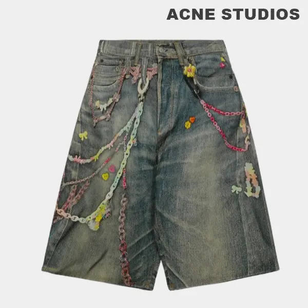 アクネ デニム ショーツ パンツ コピー ルーズフィット BE0179AUZ