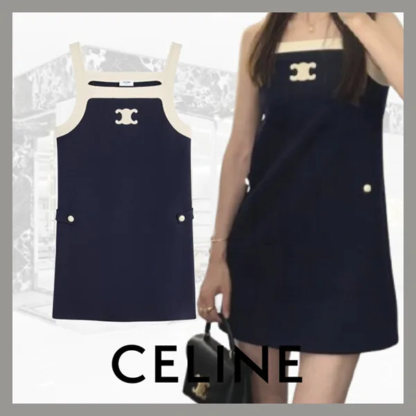 高級感溢れる☆【セリーヌ】トリオンフ ロゴ ミニワンピース パチモン X26N759Y.07JD