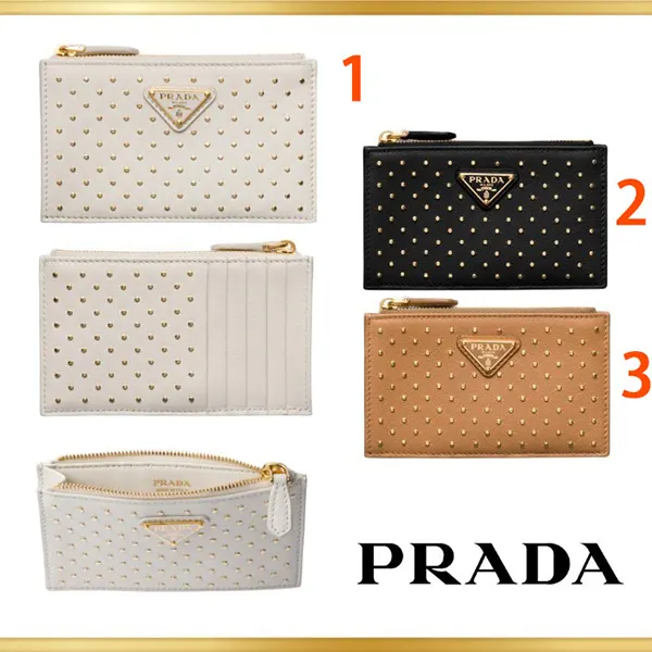 (セールで破格)プラダ スタッズドレザー カードケース 人気 1MC086