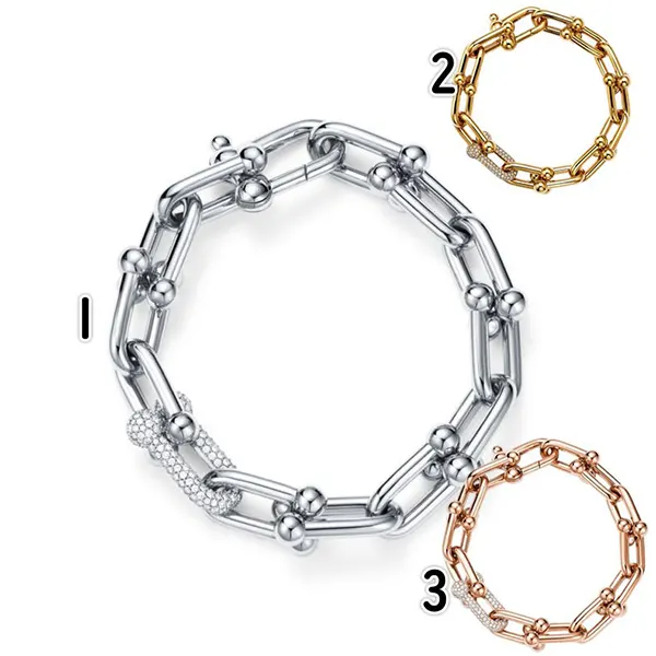 【セレブ多数愛用】ティファニー ハードウェア ラージ リンク ブレスレット 3色 60715157