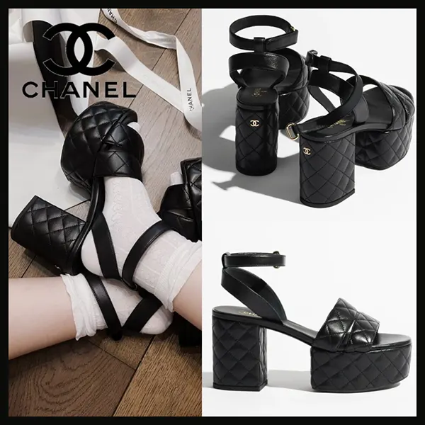 シャネル N級品 サンダル プラットフォーム マトラッセ G46427