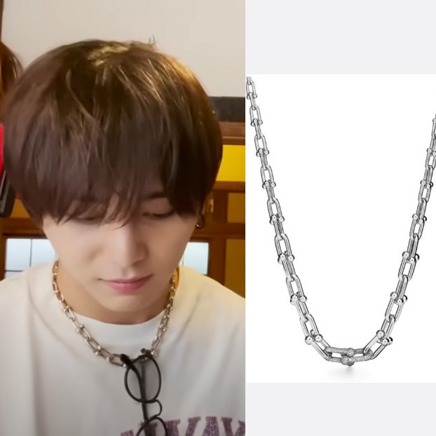 山田涼介 ティファニー ハードウェア グラジュエイテッド リンク ネックレス ホワイトゴールド 72616065