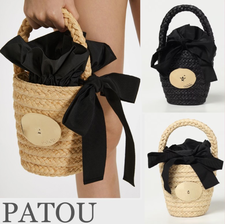 【PATOU 偽物】パトゥ ラフィア アイコニック バケットバッグ かごバッグ 2色 AC0610140