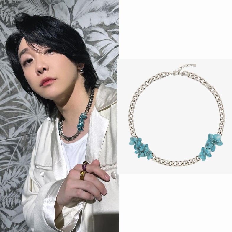 大森元貴 愛用 GIVENCHY フラワーネックレス 喜平 メタル＆エナメル 25061301
