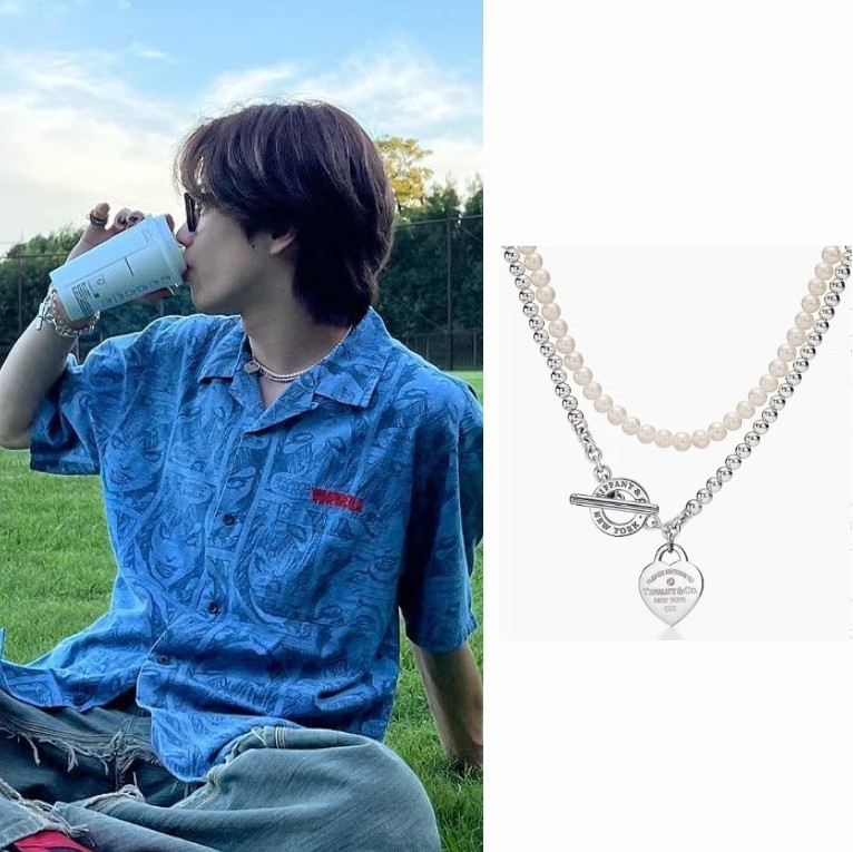 【やまと 愛用】ティファニー ラップ ネックレス シルバーにパール ＆ ダイヤモンドをセッティング（スモール）69783422