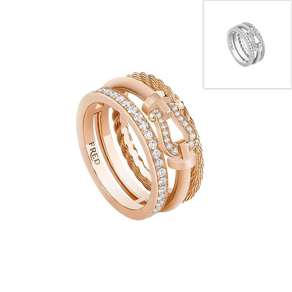 フレッド フォース10 コピー ライズ ハーフパヴェ リング 2色 w25061703