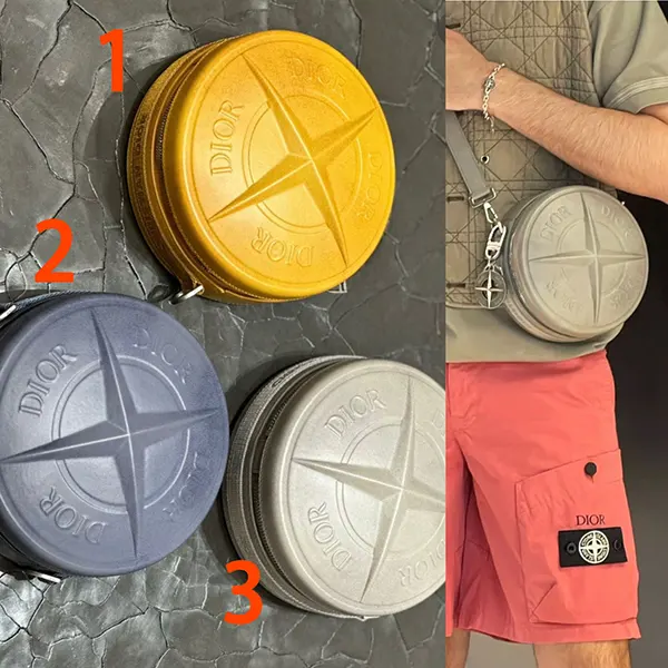 ディオール ストーンアイランド コラボ  ラウンドバッグ 1ESPO335WHT