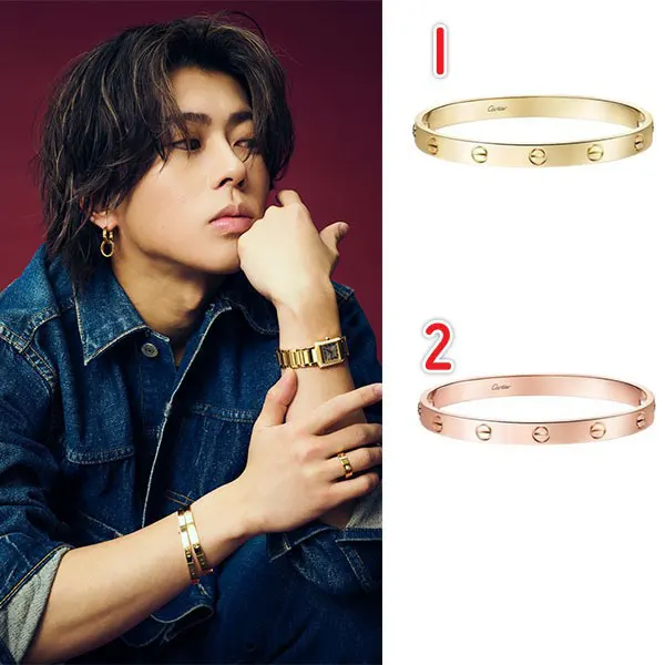 末澤誠也 愛用 カルティエ LOVE ゴールド ブレスレット B6067517